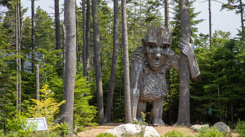 Roskva troll Guardian of the Seeds for trunks at Coastal Maine Botanical Gardens