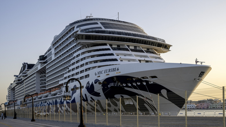 MSC's Euribia docked in Qatar.
