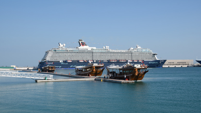 A cruise ship in Doha, Qatar.