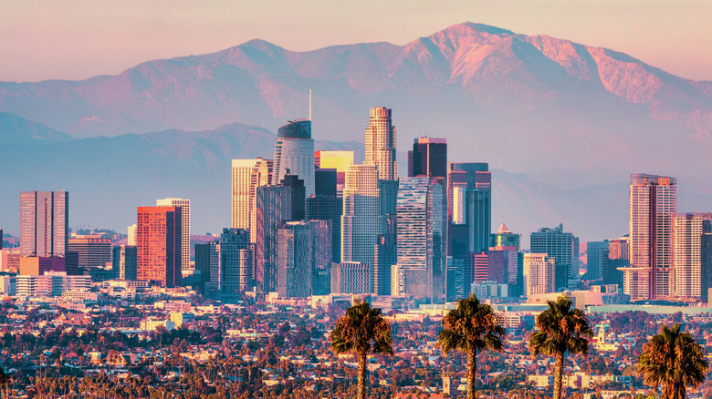 San Gabriel Mountains behind LA