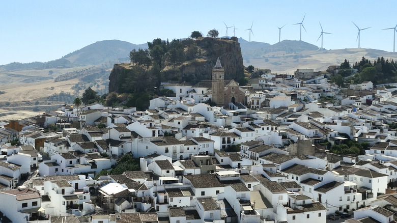 Looking down on the whitewashed houses of Ardales in Andalusia, Spain