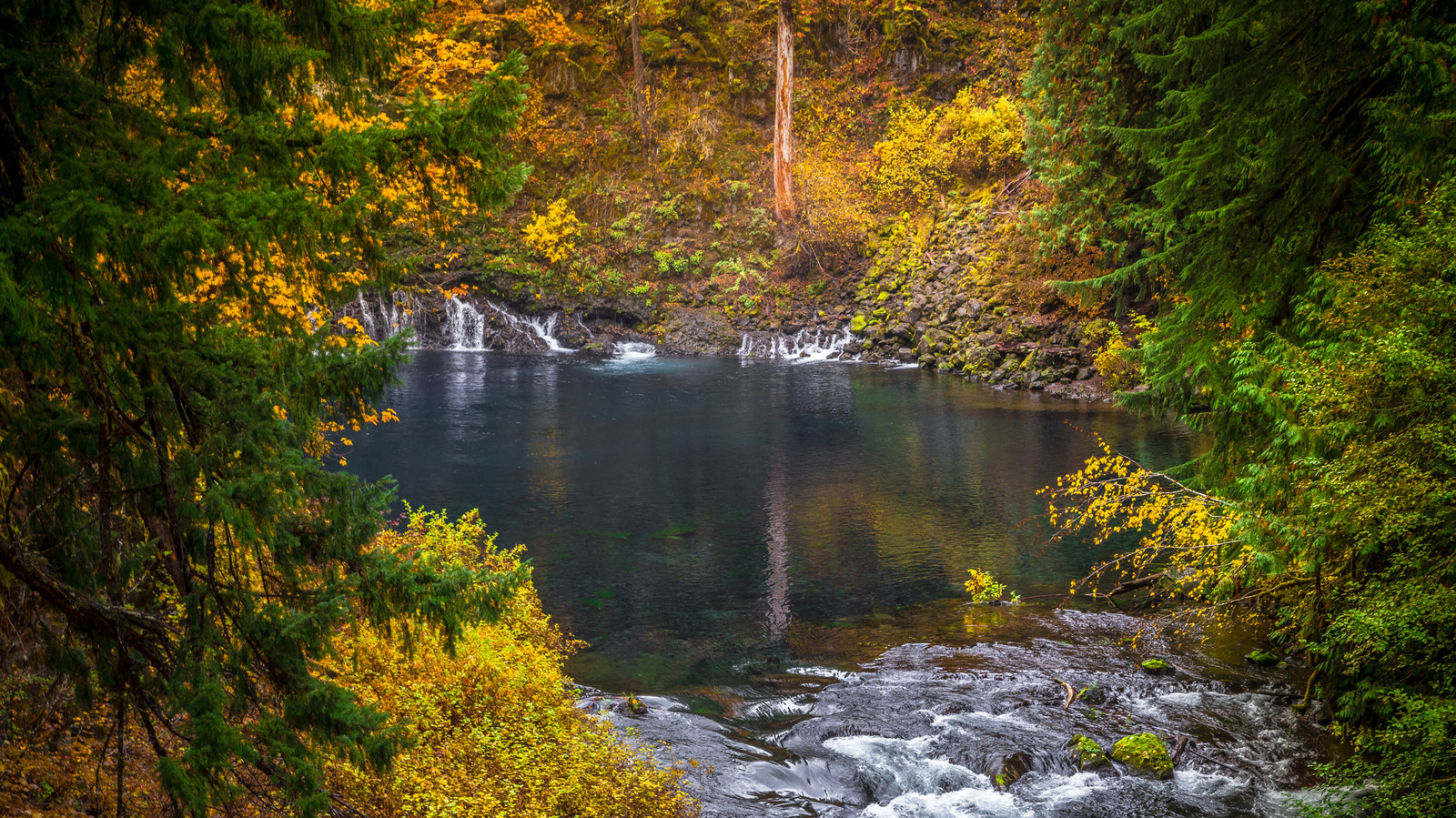 Oregon's 82-Mile Fall Foliage Drive Passes Lava Fields, Waterfalls, And A Disappearing Lake

