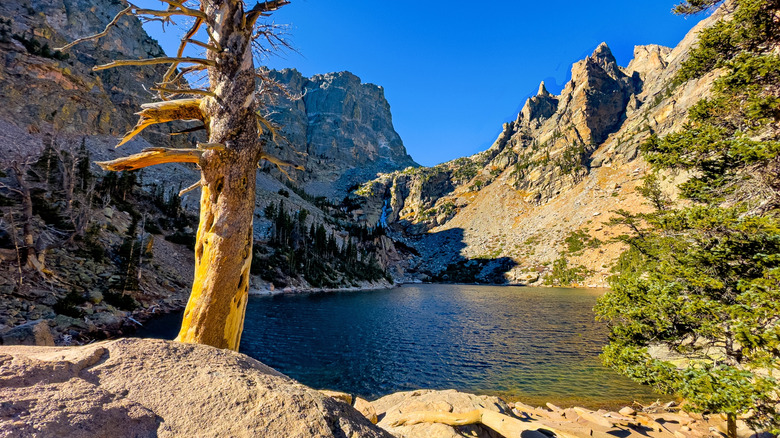 Emerald Lake in Rocky Mountain National Park with Hallett Peak in the background